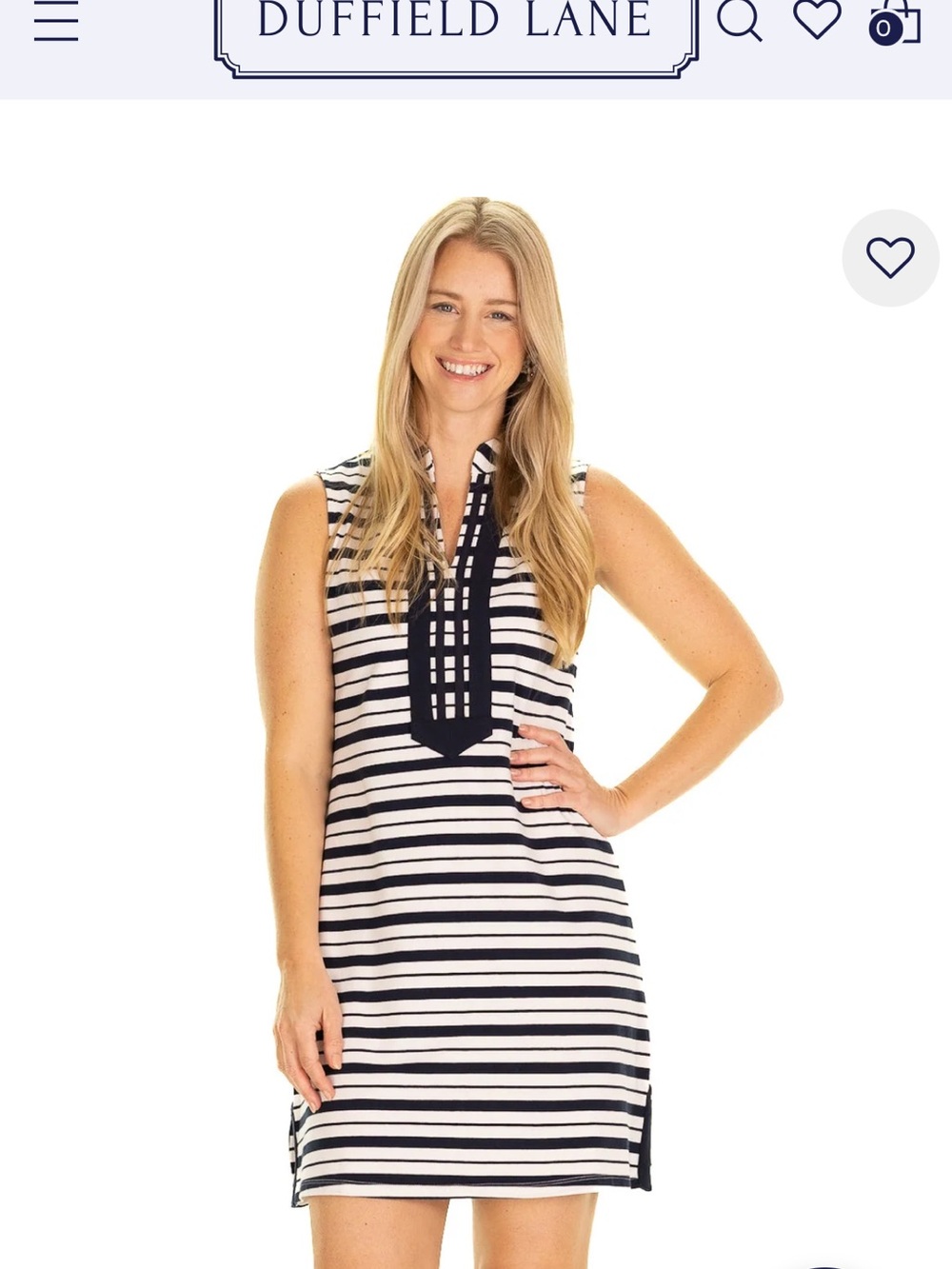 Duffield Lane Navy & White Striped Sleeveless Cover-Up Tunic